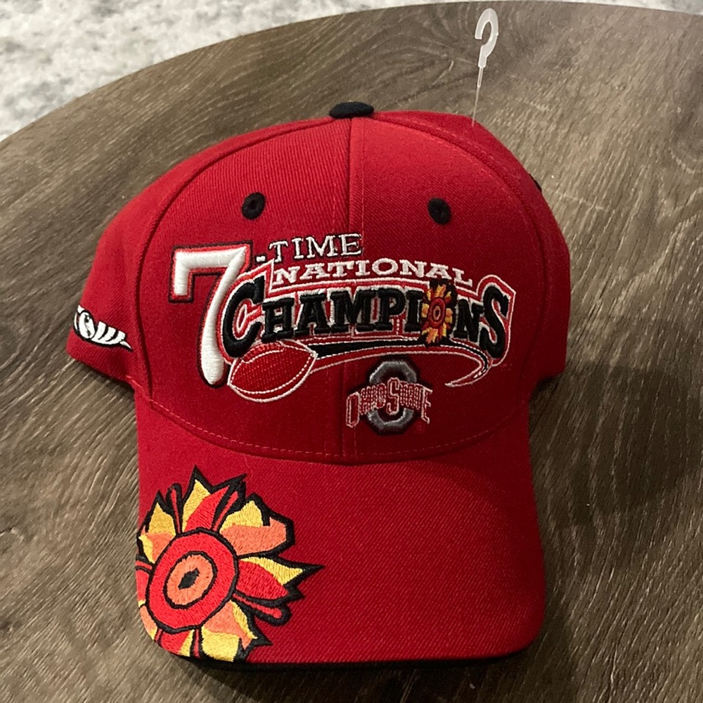 OHIO STATE 7 TIME NATIONAL CHAMPIONS EMBROIDERED ADJUSTABLE HAT!